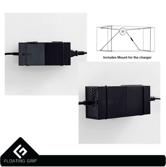 Floating Grip Black Floating Grip Wall Mount Charging Station for 2 controllers XBOX One Black