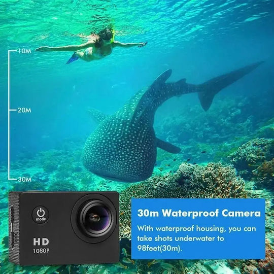 ACQ-V1 Action Camera Full HD (1080p) Υποβρύχια (με Θήκη) με Οθόνη 2" Μπλε