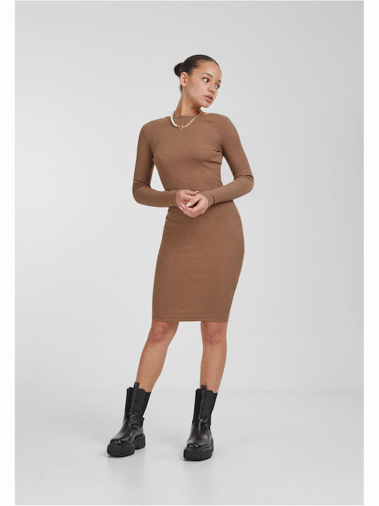 Midi Kleid Dark Khaki
