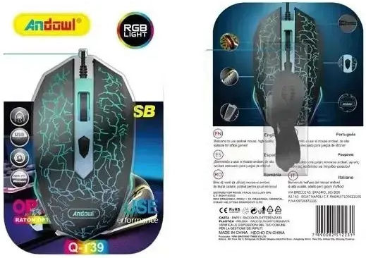 Andowl Q-T39 Gaming Ποντίκι 4200 DPI Μαύρο