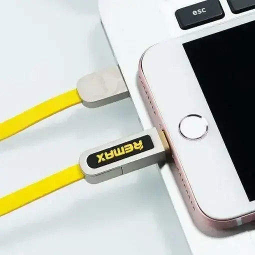 Remax Armor RC-067t Равен USB към Lightning / micro USB Кабел Жълт 1м