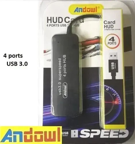 Andowl Hub USB 4 Porturi USB 3.0 Negru Q-hu302