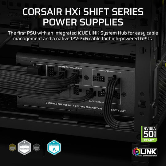 Corsair HX1500i Shift 1500W Черен Компютърно захранване Пълен модул Cybenetics Platinum