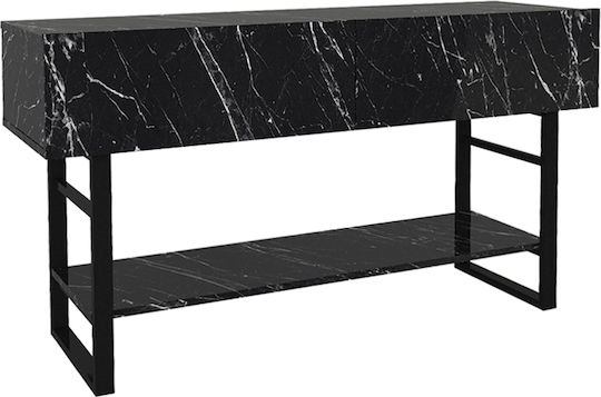 Aron Console Table Wood & Metal Μαύρο Εφέ Μαρμάρου L138.8xW41xH75.7cm