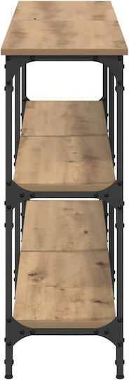 Console Table Wood & Metal Artisan Oak L150xW29xH75cm