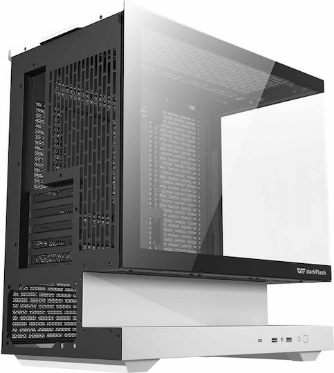 Darkflash F1 Gaming Middle Tower Carcasă Calculator cu Fereastră Laterală Alb