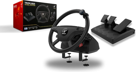 Aerosoft Steering Wheel with Shifter and Pedals for PC with 1080° Rotation (16037)