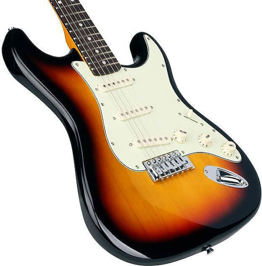 SX Guitars SST62-3TS Електрическа Китара с SSS Конфигурация на Пикапите Избухване с Калъф