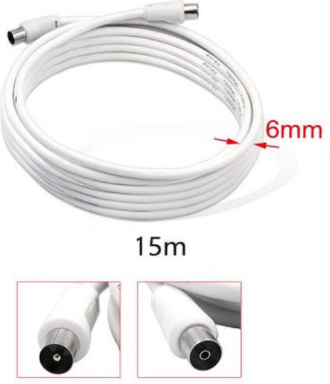 Καλώδιο Κεραίας Coax male - Coax female 15m 1τμχ