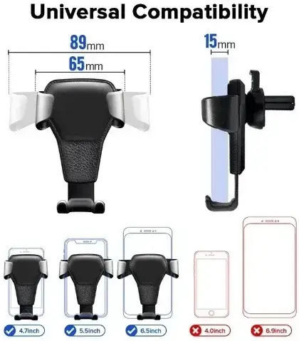 Andowl Car Mobile Mount with Adjustable Hooks Red