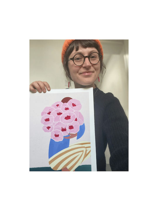 Poster 30x40 Poster & Frame Bea Muller Bouquet Flowers High Quality 250 Gram Eco-Friendly Paper