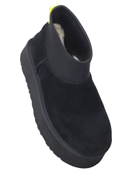 Classic Mini Dipper Suede Ghete Dama Negre