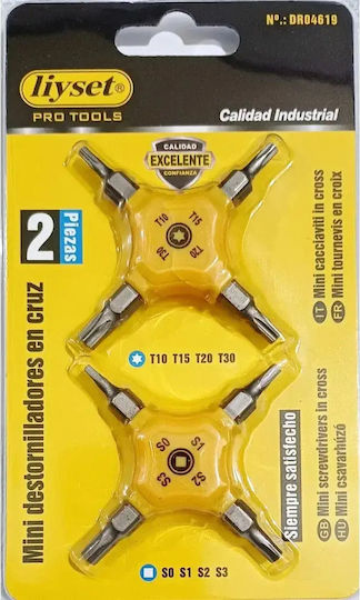 Liyset Mini Screwdriver Set Torx & Square – 8 Tips T10-T30 & S0-S3 204619