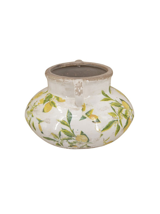 Artekko Decorative Vase Lemon White 20.5x13.2x20.5cm