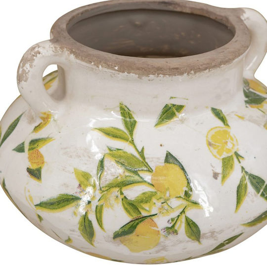 Artekko Decorative Vase Lemon White 20.5x13.2x20.5cm