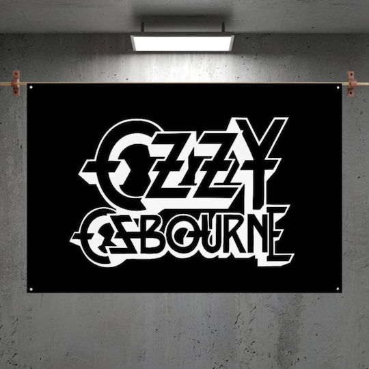 Σημάια Οζι Οζμπορν Λόγκο 60*90 Ασπρόμαυρη Flag Ozzy Osbourne Logo 60*90 Black White Molfs