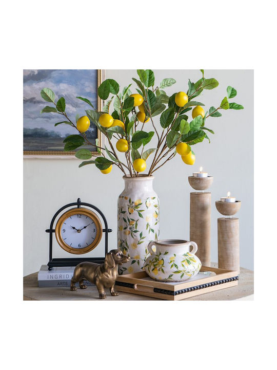Artekko Decorative Vase Lemon White 20.5x13.2x20.5cm