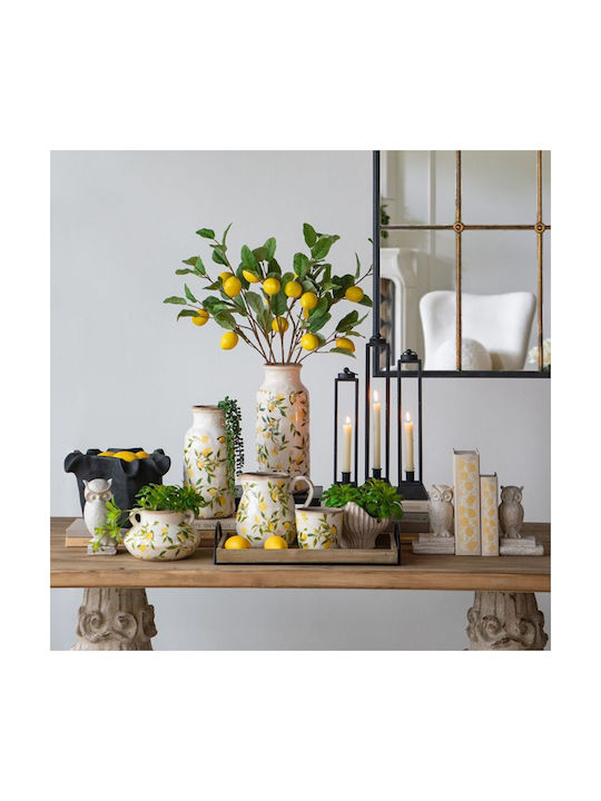 Artekko Decorative Vase Lemon White 20.5x13.2x20.5cm