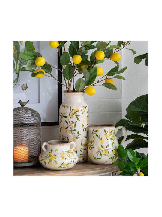 Artekko Διακοσμητικό Βάζο Keramik Lemon Gelb 20x16.5x20cm 1Stück