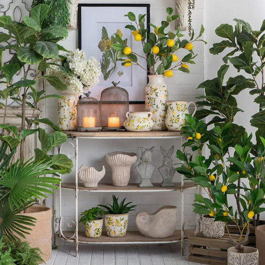 Artekko Διακοσμητικό Βάζο Κεραμικό Lemon Κίτρινο Φ20xΥ20cm
