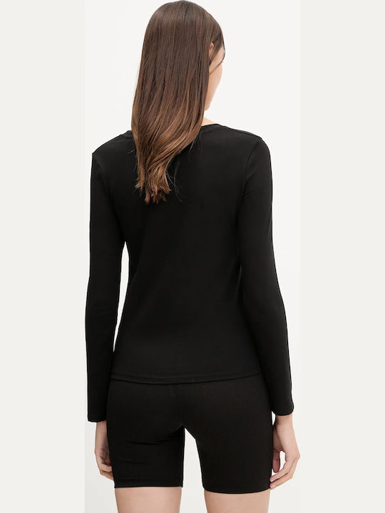 Women's Blouse Cotton Long Sleeve Black