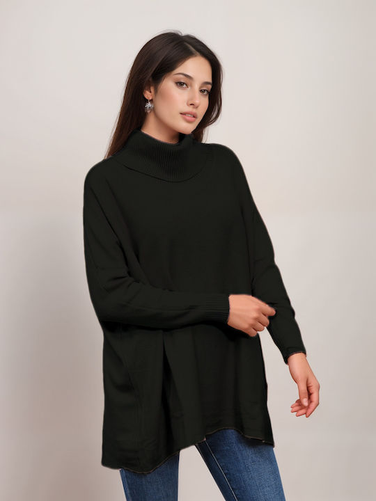 Damen Pullover Rollkragen Black