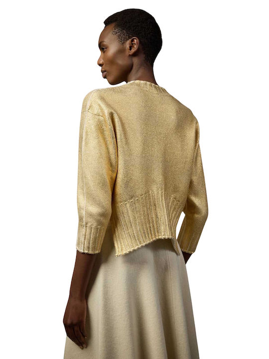Women's Long Sleeve Sweater Woolen Gold