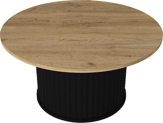Кръгла Централна Кафе Маса Bohema Дървена Черна - Sepet Oak Ш85xД85xВ43.2см