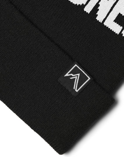 Pom Pom Beanie Beanie Knitted in Black color