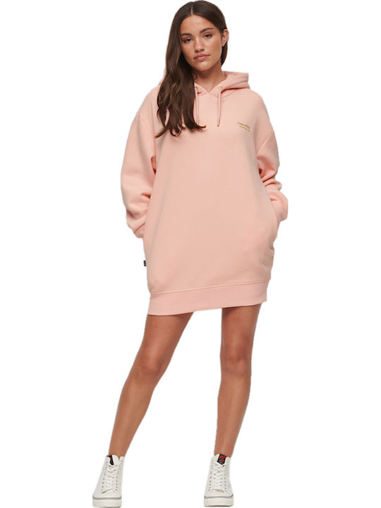 Mini Dress with Hood Pink