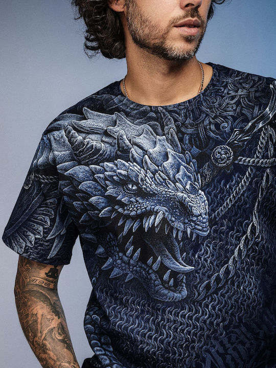 T-shirt Dragon Chains Printed Blouse