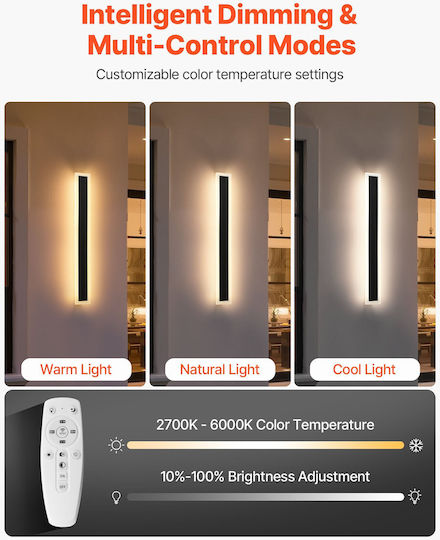 Vevor Επιτοίχιο Γραμμικό Φωτιστικό LED IP65
