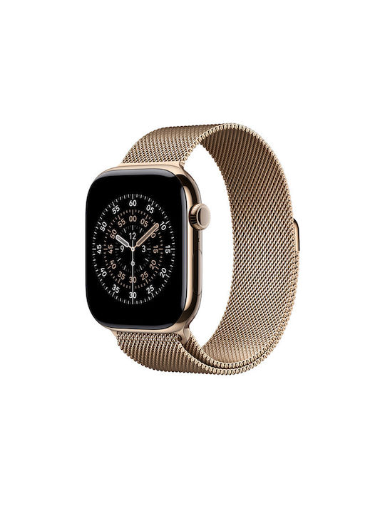 Apple Milanese Loop 46mm - S/M Curea Gold (Apple Watch 46mm) Apple Milanese Loop 46mm - S/M Curea Gold (Apple Watch 46mm)