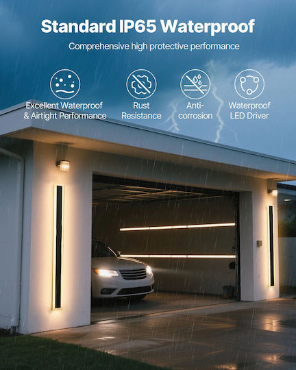Vevor Wandmontiertes Lineares Beleuchtungsgerät LED IP65 12W mit Warmweißem Licht Doppelstrahl
