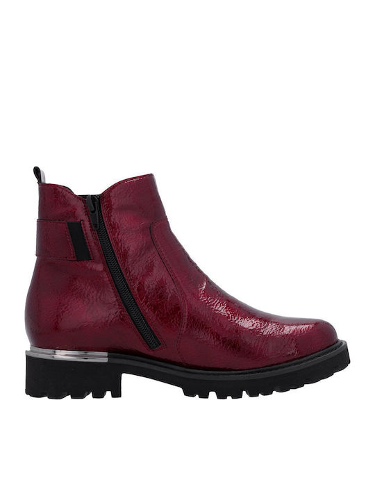 Leder Stiefeletten Damen Rot