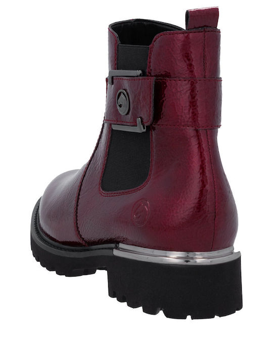 Leder Stiefeletten Damen Rot