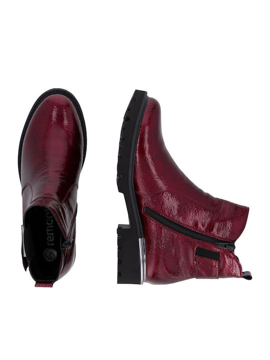 Leder Stiefeletten Damen Rot