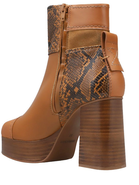 Wildleder Stiefeletten Damen Tabac Braun