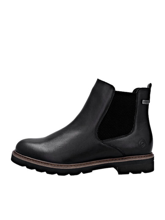 Leder Stiefeletten Damen Schwarz