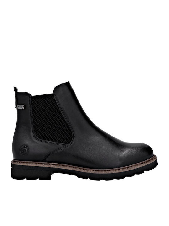 Leder Stiefeletten Damen Schwarz