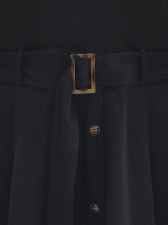 Midi Shirt Dress Dress Turtleneck Black