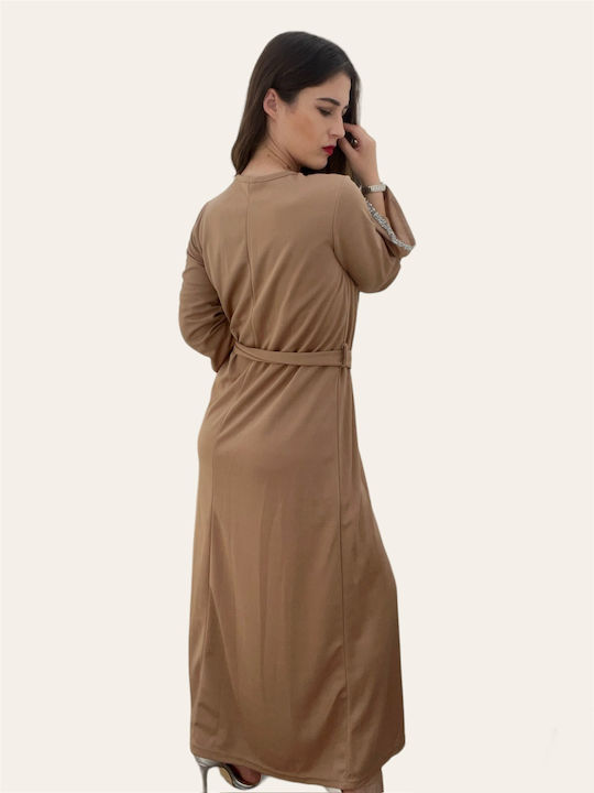 Maxi Kleid für Hochzeit / Taufe Beige