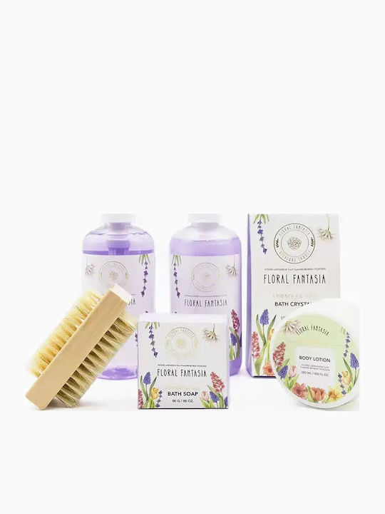 Becasan Wooden Basket Set Floral Fantasy Set Îngrijire pentru Hidratare & Curățare corp Becasan Wooden Basket Set Floral Fantasy Set Îngrijire pentru Hidratare & Curățare corp