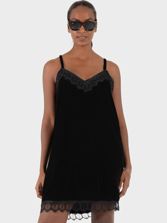 Mini Βραδινό Φόρεμα Βελούδινο Black