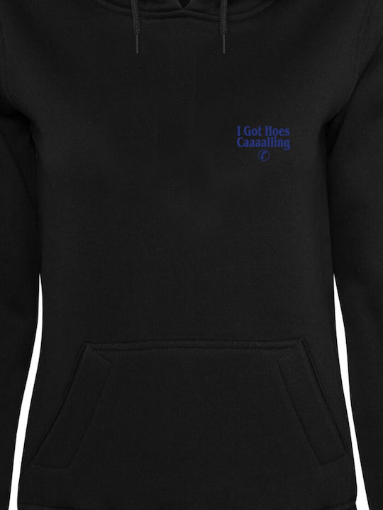 Ladies Women's Sweatshirt with Hood Black