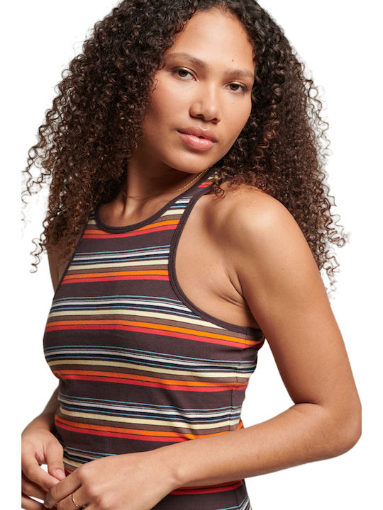 Vintage Stripe Summer Mini Dress Striped