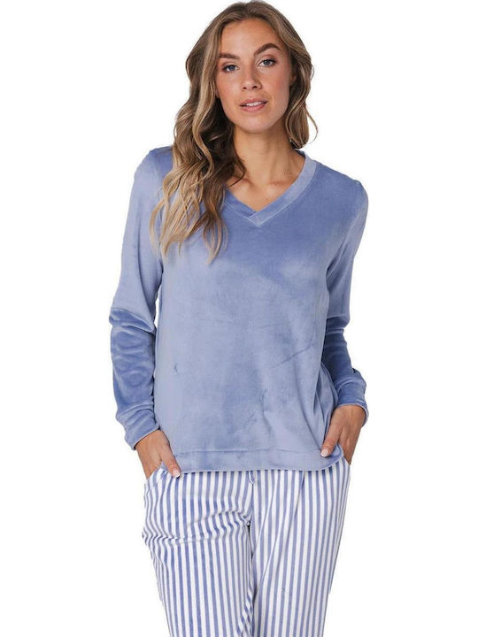 Pastunette Winter Damen Pyjama-Set Striped