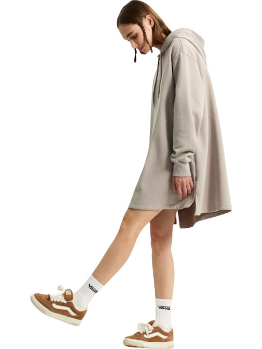 Mini Athletic Dress with Hood Beige