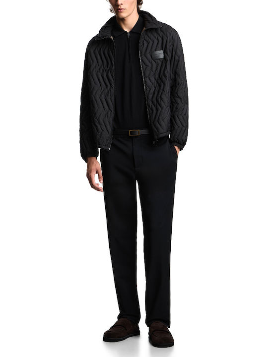 Trousers Chino Elastic in Straight Line Black