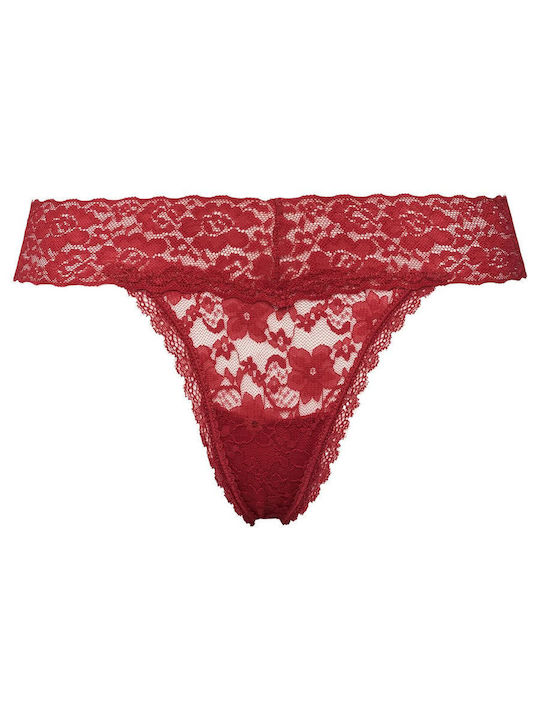 Γυναικεία String 3Pack με Δαντέλα Black, Red, White